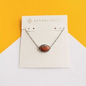 Football Silver Orange Goldstone Short Necklace by Kendra Scott